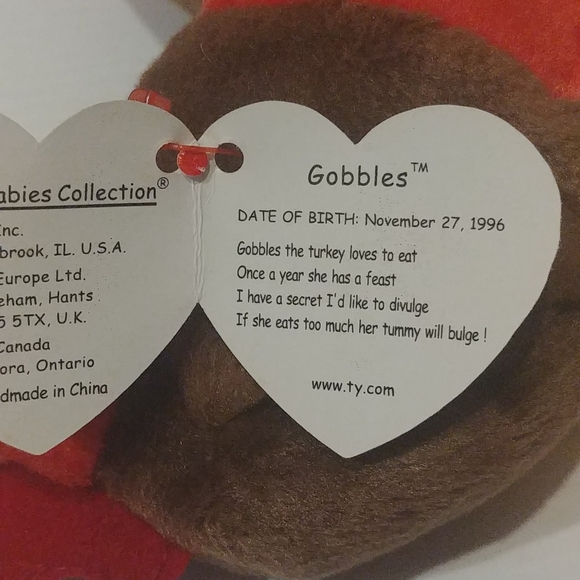 1996 Ty Beanie Baby Turkey Gobbles - Picture 4 of 4